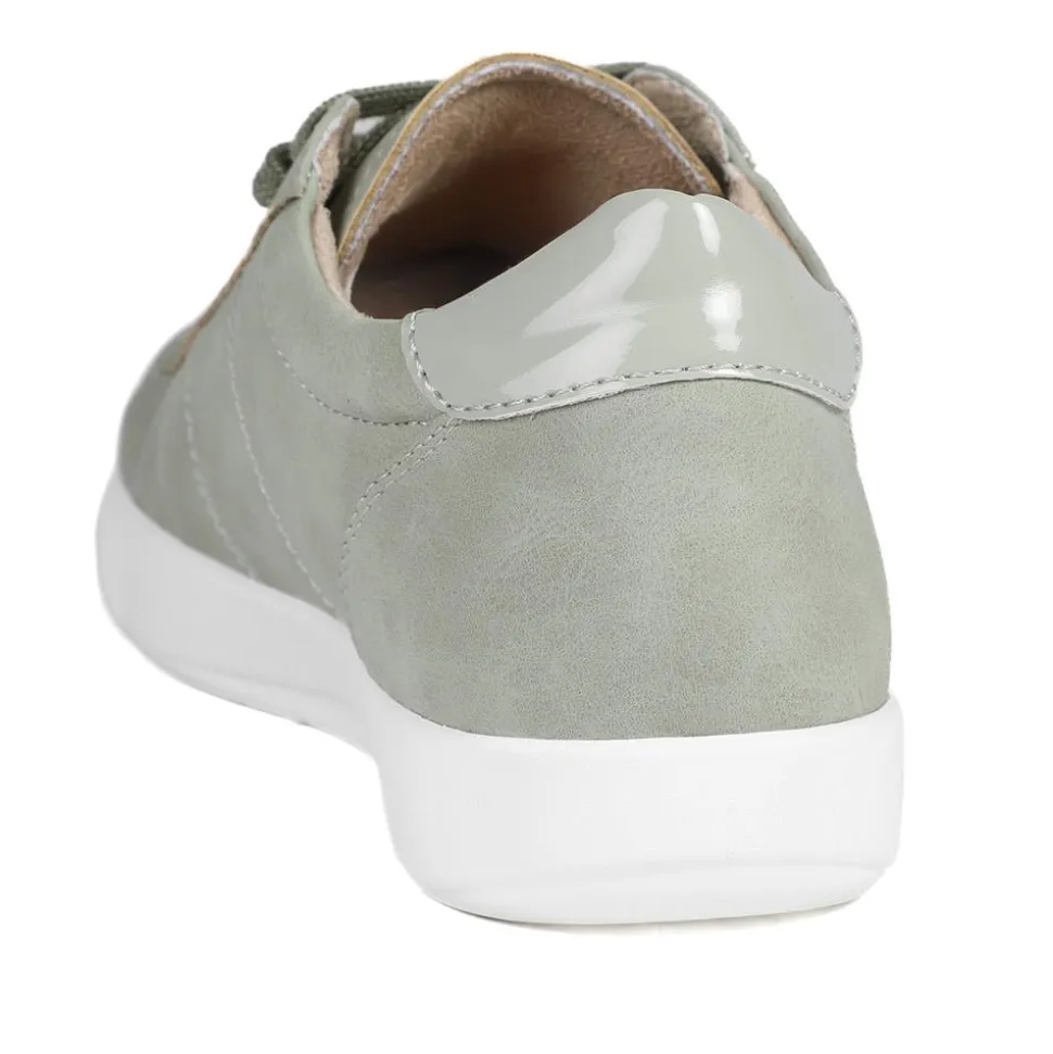 Casual Lace Up Platform Trainers - Khaki
