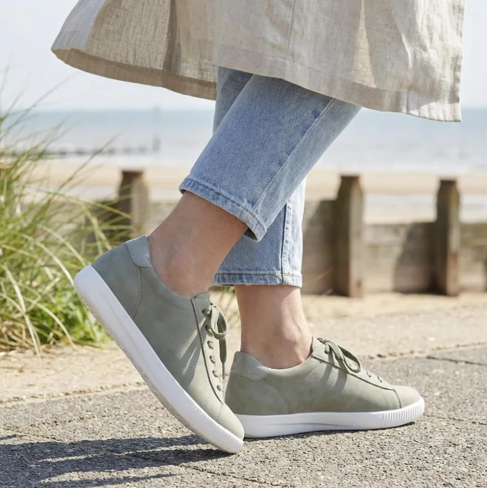 Casual Lace Up Platform Trainers - Khaki