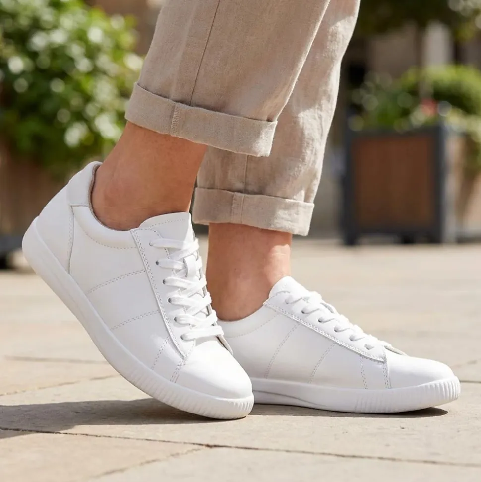 Casual Lace Up Platform Trainers - White