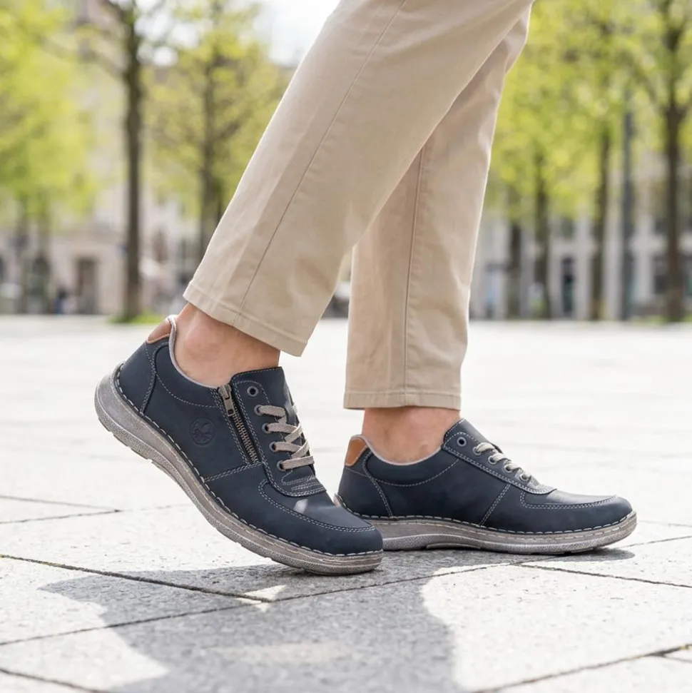 Casual Lace-Up Shoe - Navy