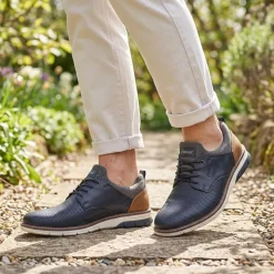 Casual Lace-Up Shoes - Navy