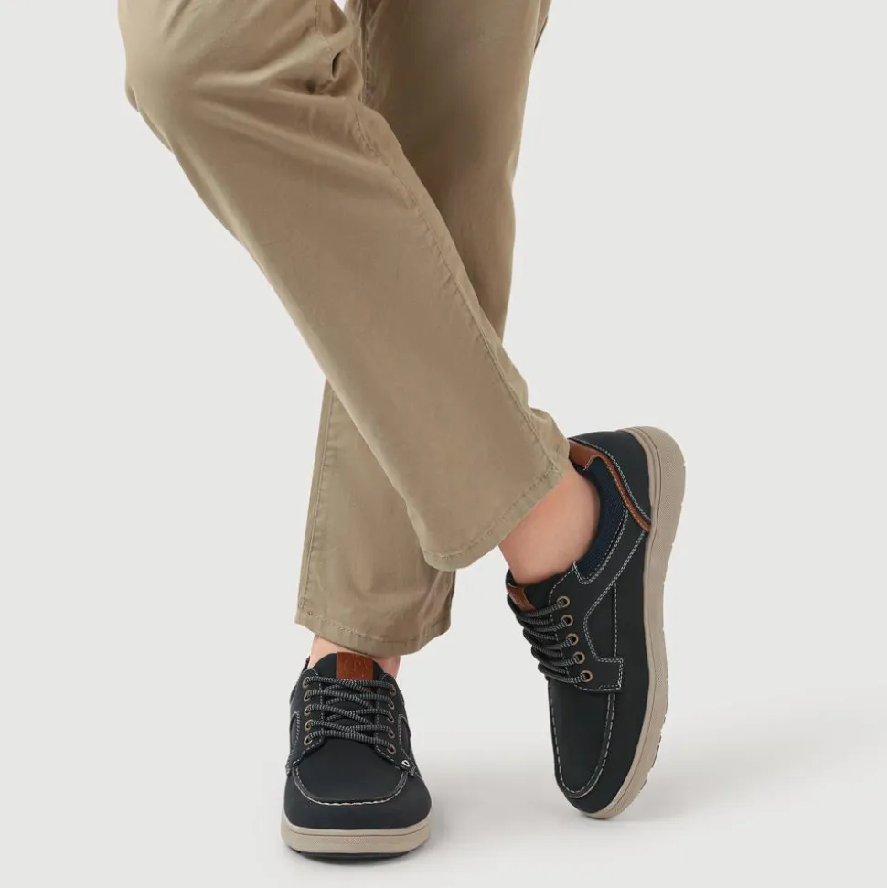 Casual Lace Up Shoes - Navy