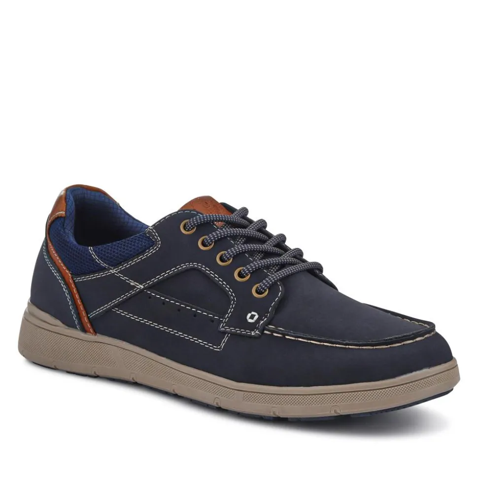 Casual Lace Up Shoes - Navy