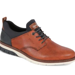 Casual Lace-Up Shoes - Tan-Navy