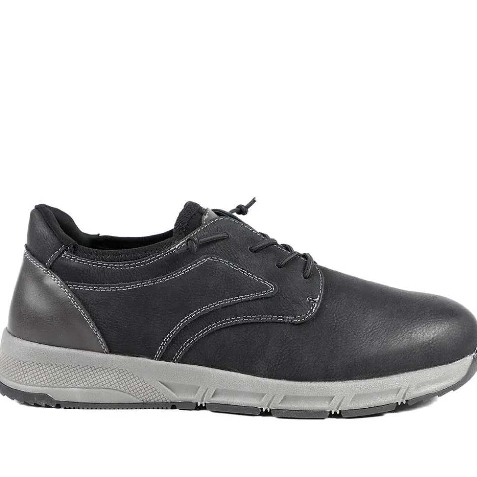 Casual Lace Up Shoes With Grip Sole - Black