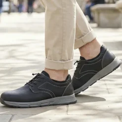 Casual Lace Up Shoes With Grip Sole - Black