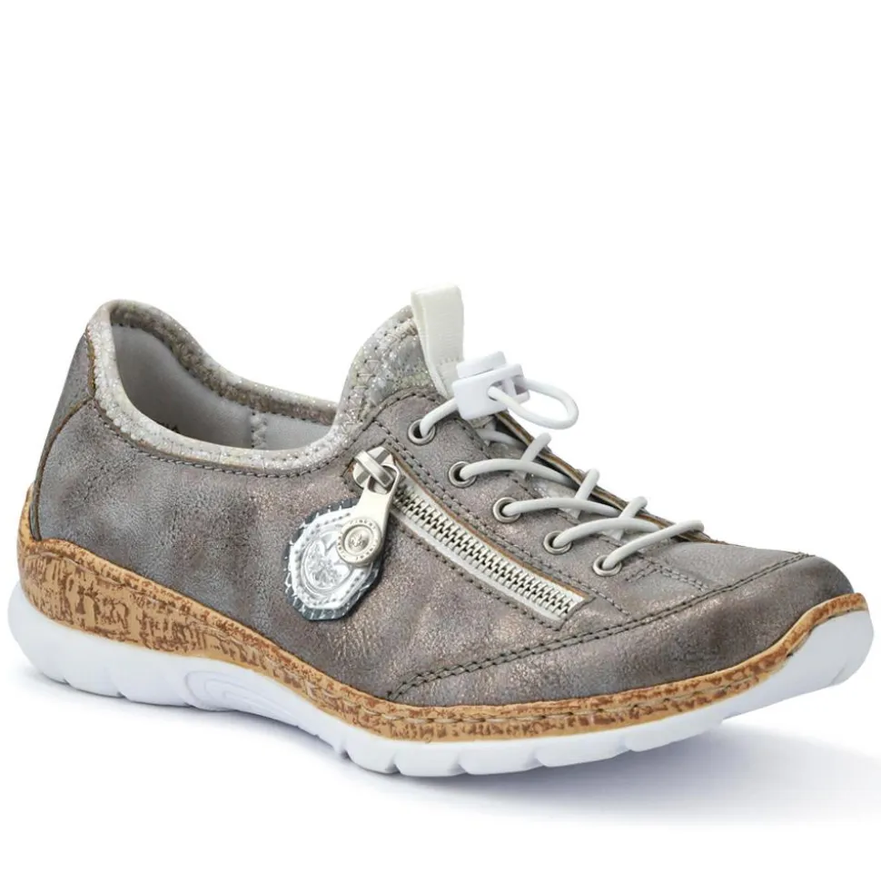 Casual Lace-Up Trainer - Grey