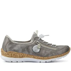 Casual Lace-Up Trainer - Grey