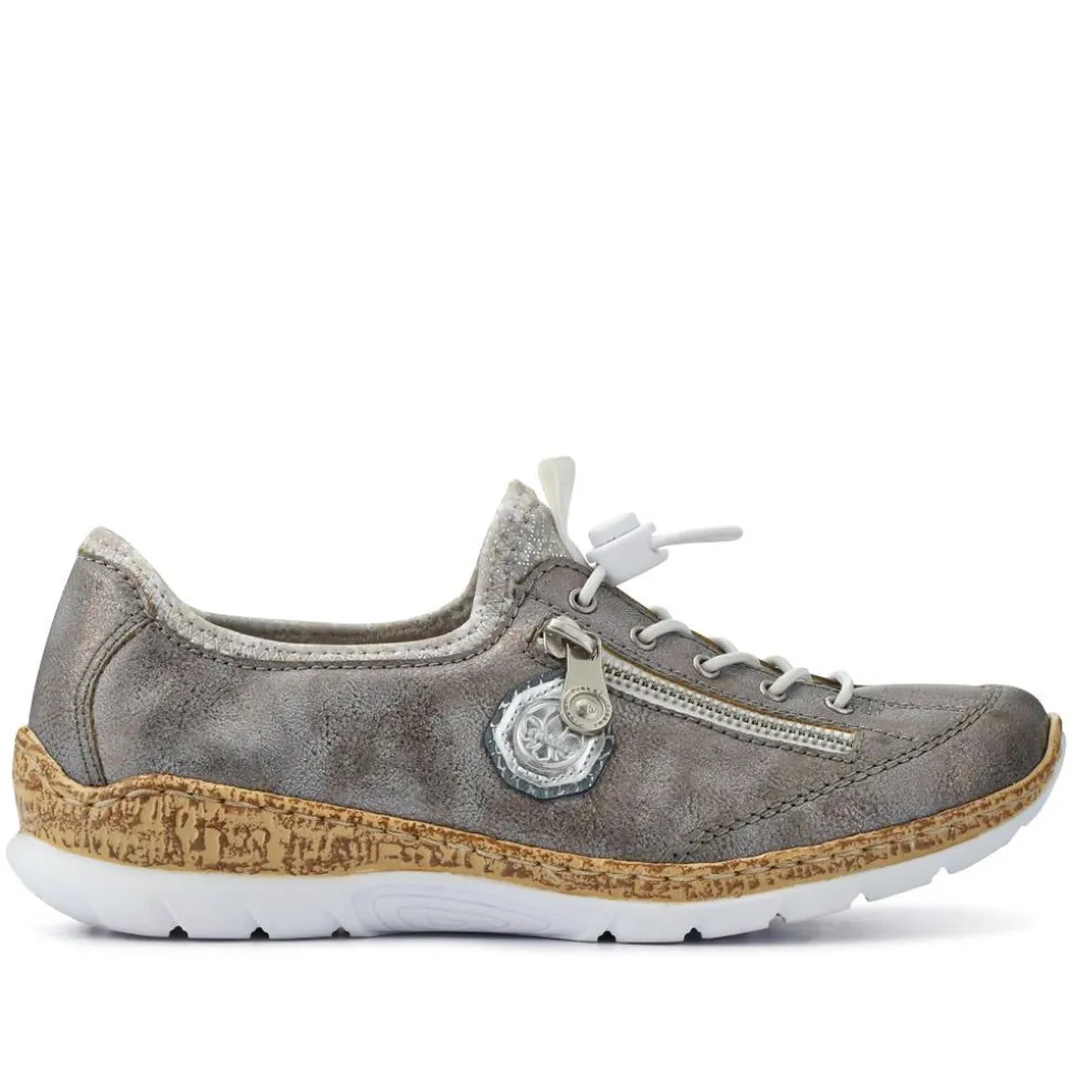 Casual Lace-Up Trainer - Grey