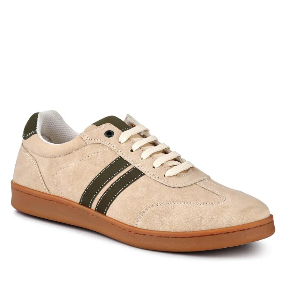 Casual Lace-Up Trainers - Beige