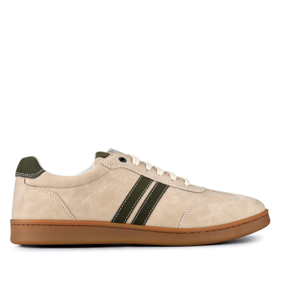 Casual Lace-Up Trainers - Beige