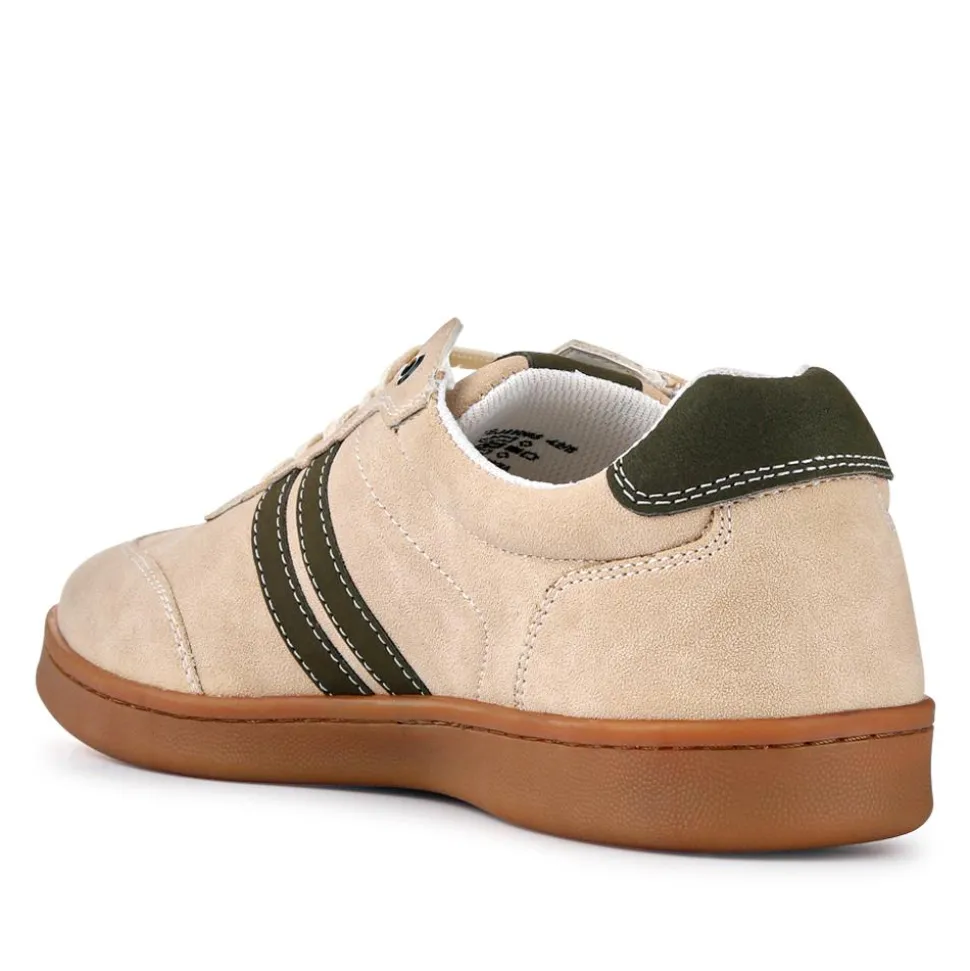 Casual Lace-Up Trainers - Beige