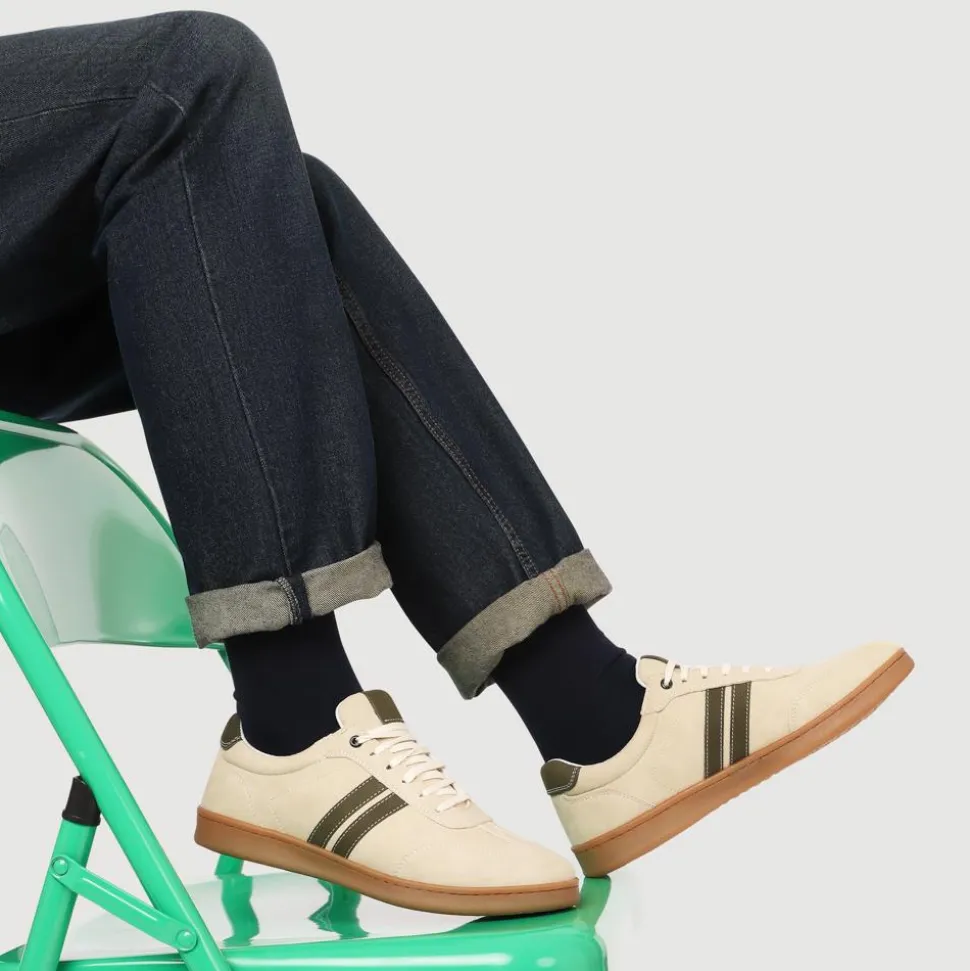 Casual Lace-Up Trainers - Beige
