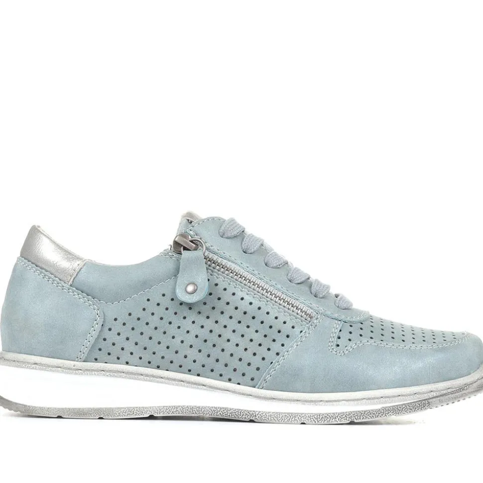 Casual Lace-Up Trainers - Denim