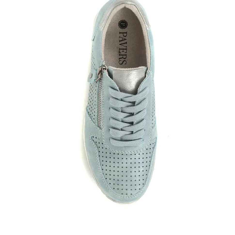 Casual Lace-Up Trainers - Denim