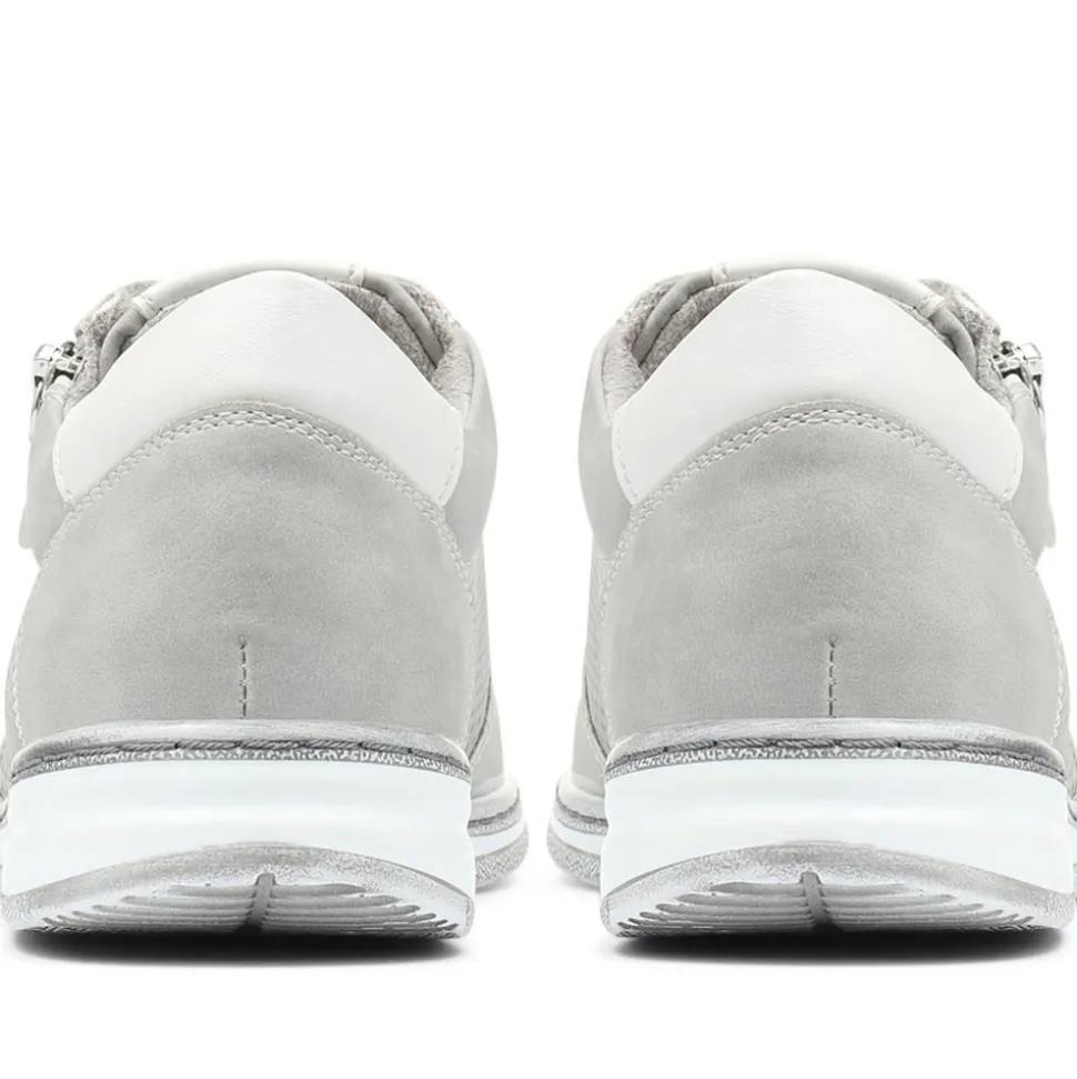 Casual Lace-Up Trainers - Grey