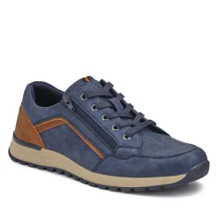 Casual Lace-Up Trainers - Navy