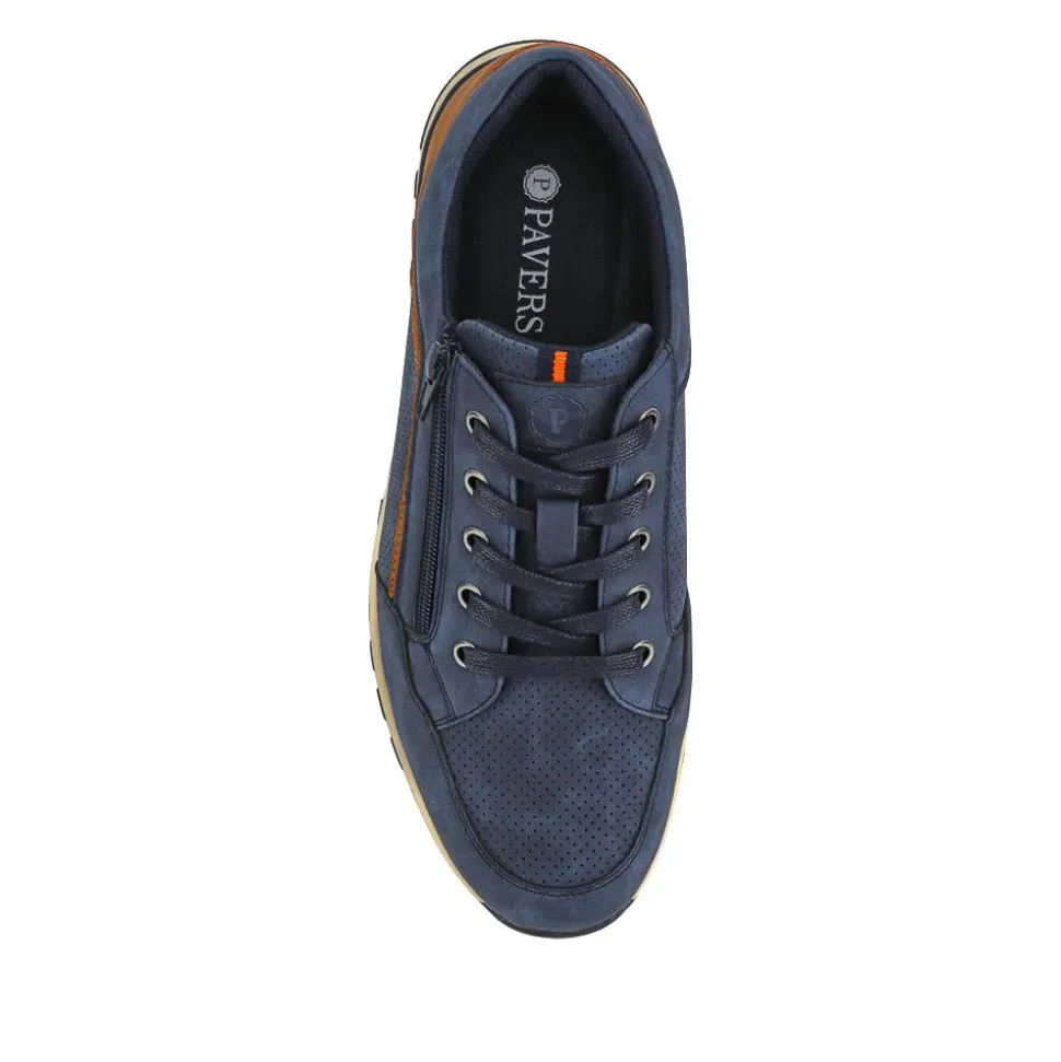 Casual Lace-Up Trainers - Navy