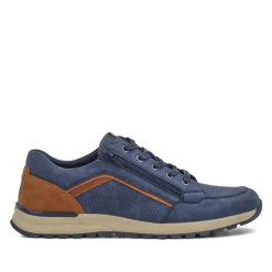 Casual Lace-Up Trainers - Navy