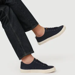 Casual Lace-Up Trainers - Navy
