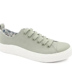Casual Lace Up Trainers - Sage