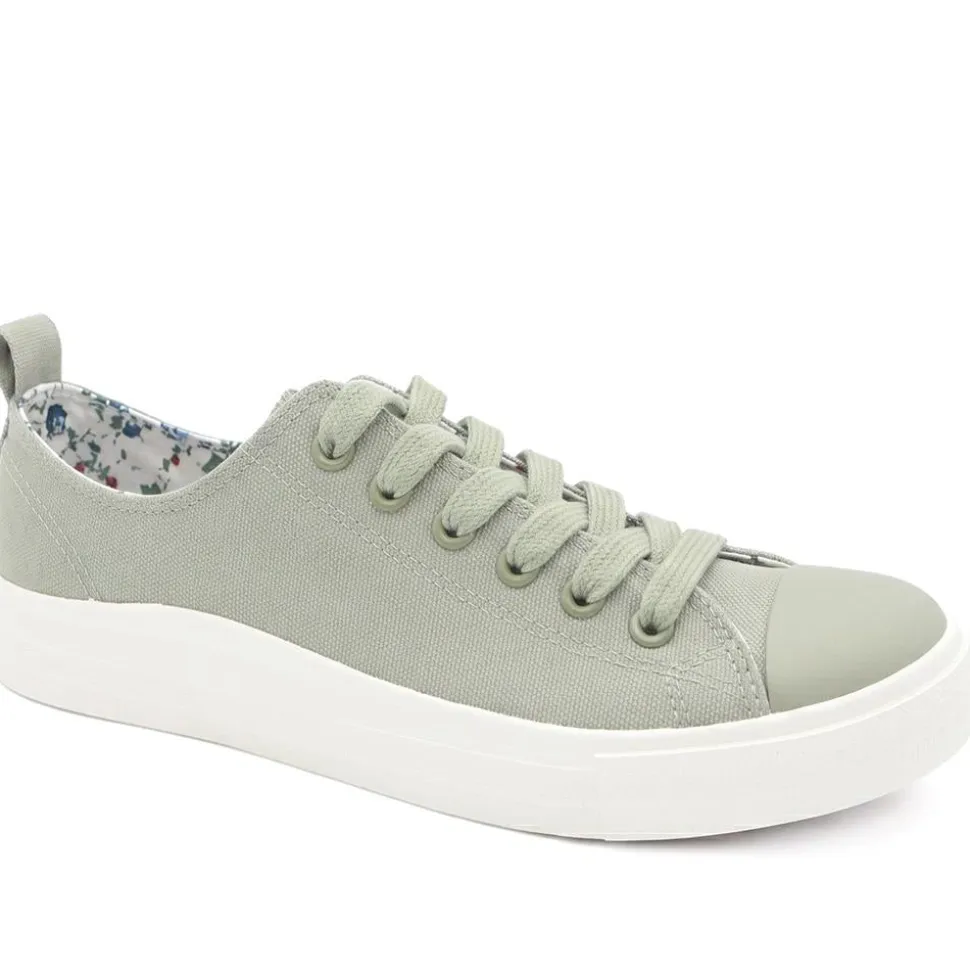 Casual Lace Up Trainers - Sage