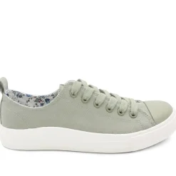 Casual Lace Up Trainers - Sage