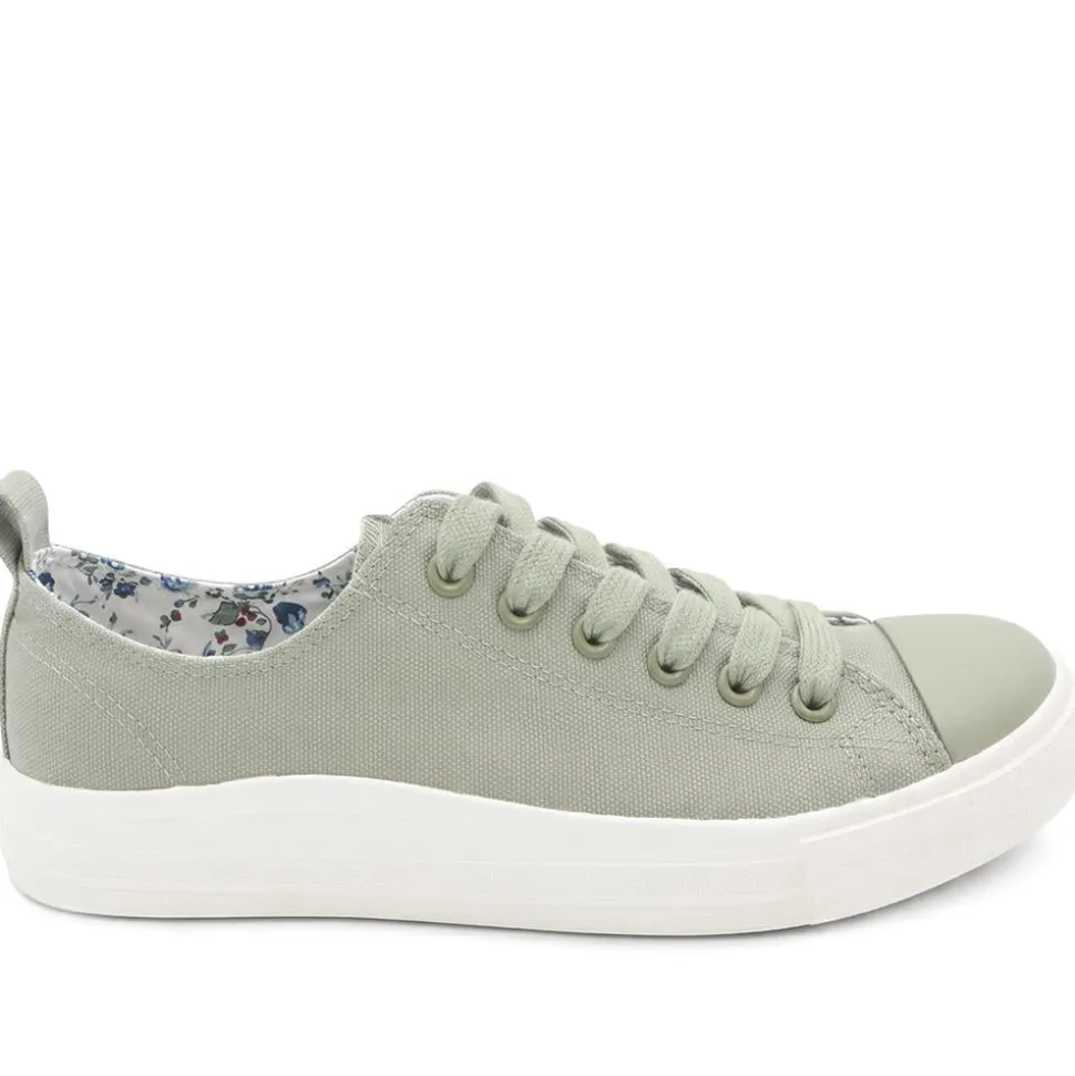 Casual Lace Up Trainers - Sage
