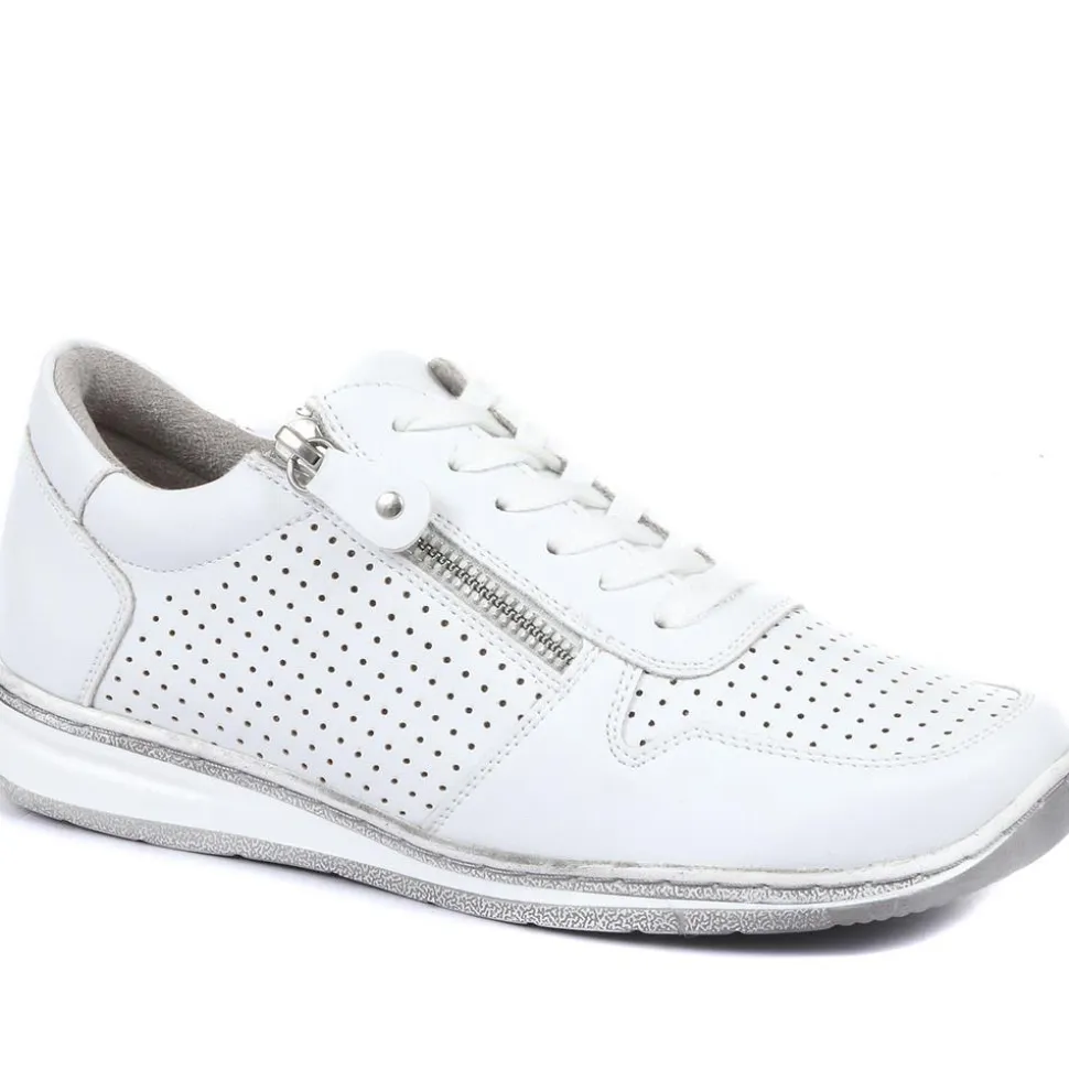Casual Lace-Up Trainers - White