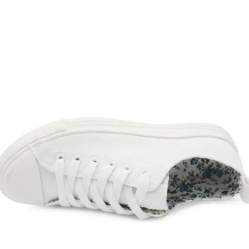 Casual Lace Up Trainers - White