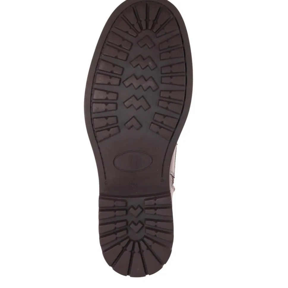 Casual Leather Ankle Boots - Dark Tan