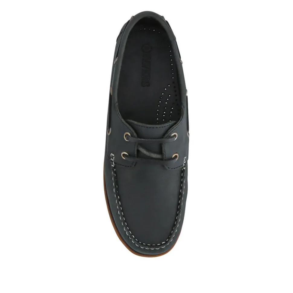 Casual Leather Boat Shoes - Black