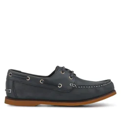 Casual Leather Boat Shoes - Black