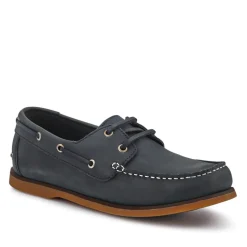 Casual Leather Boat Shoes - Black