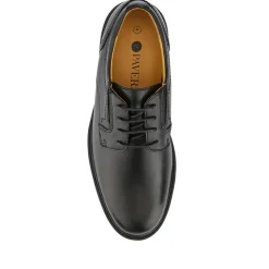 Casual Leather Lace-Up Shoes - Black