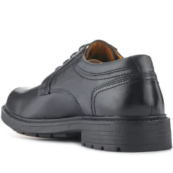 Casual Leather Lace-Up Shoes - Black
