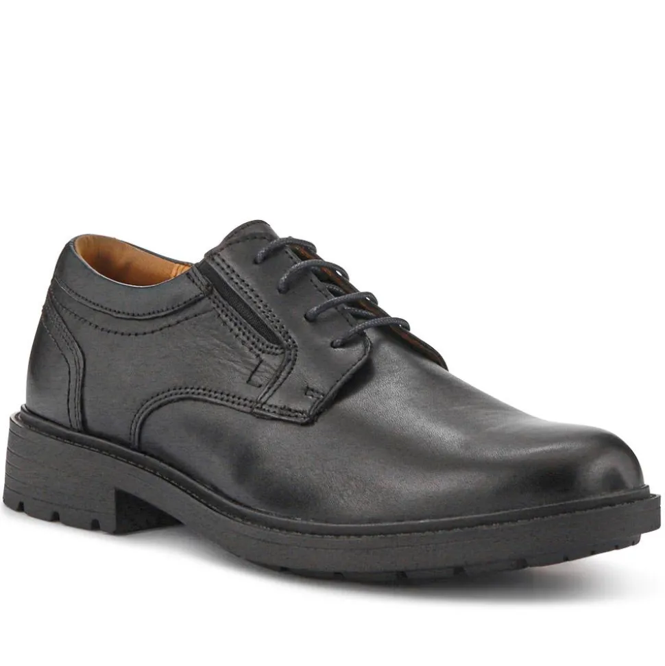 Casual Leather Lace-Up Shoes - Black