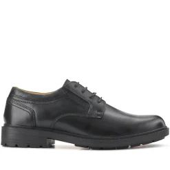 Casual Leather Lace-Up Shoes - Black
