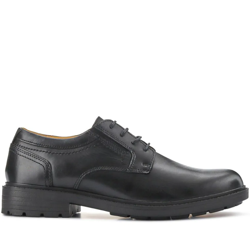 Casual Leather Lace-Up Shoes - Black