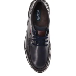 Casual Leather Lace-Up Shoes - Navy