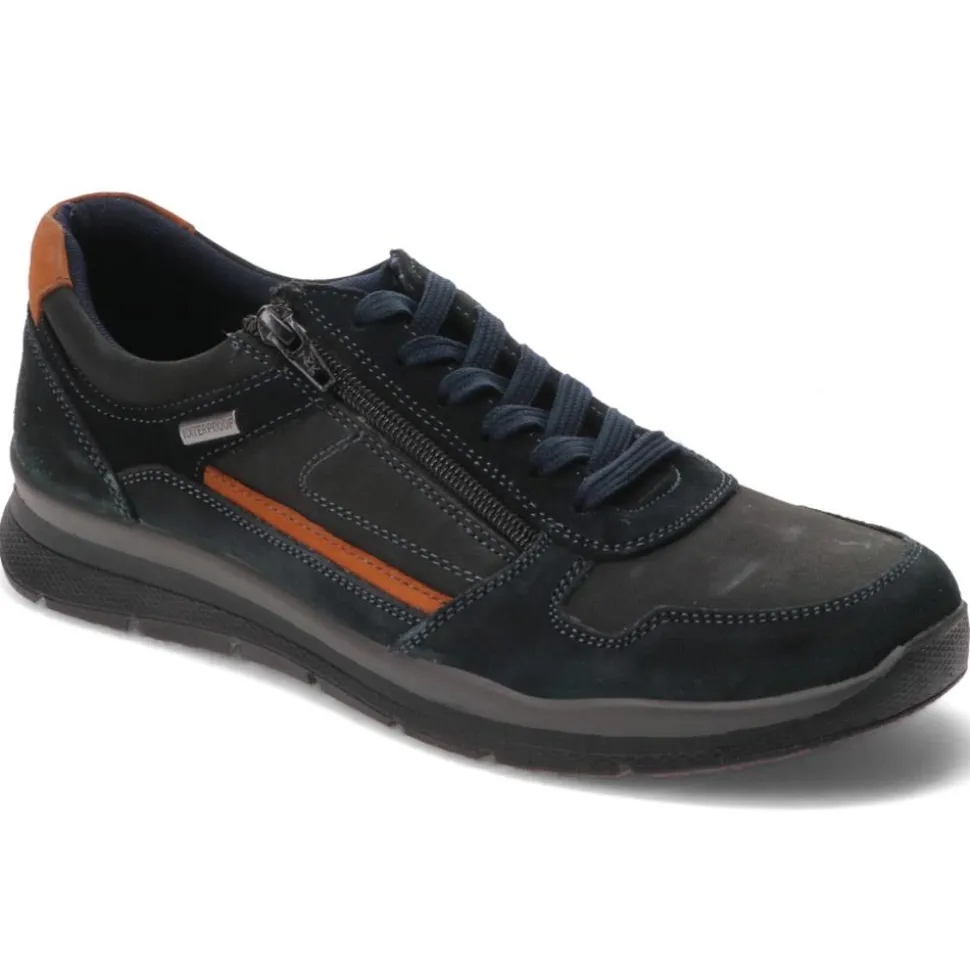 Casual Leather Lace-Up Shoes - Navy