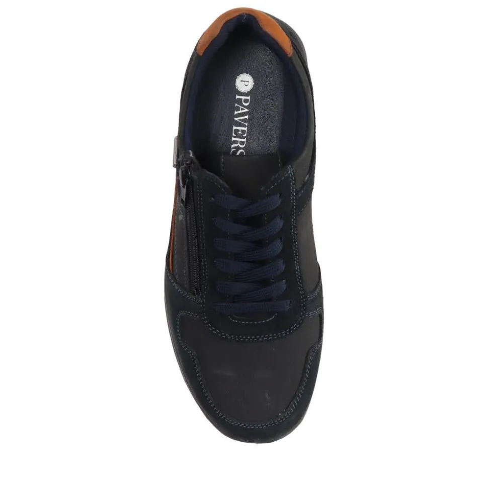 Casual Leather Lace-Up Shoes - Navy