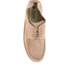 Casual Leather Lace-Up Shoes - Sand