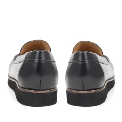 Casual Leather Loafers - Black