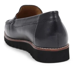 Casual Leather Loafers - Navy