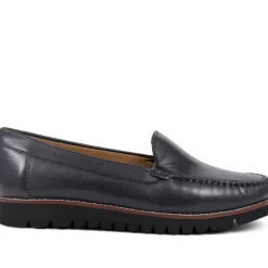 Casual Leather Loafers - Navy