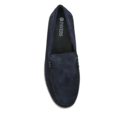 Casual Leather Loafers - Navy