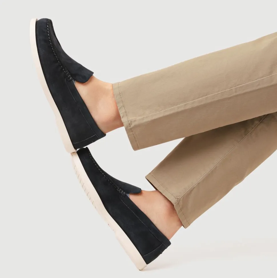 Casual Leather Loafers - Navy