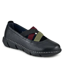 Casual Leather Mary Janes - Black