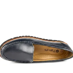 Casual Leather Moccasins - Navy